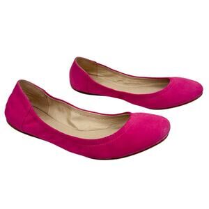 Vince Camuto Pink Suede Leather Scrunch Ballet Flats Sz 8M Comfort Lightweight